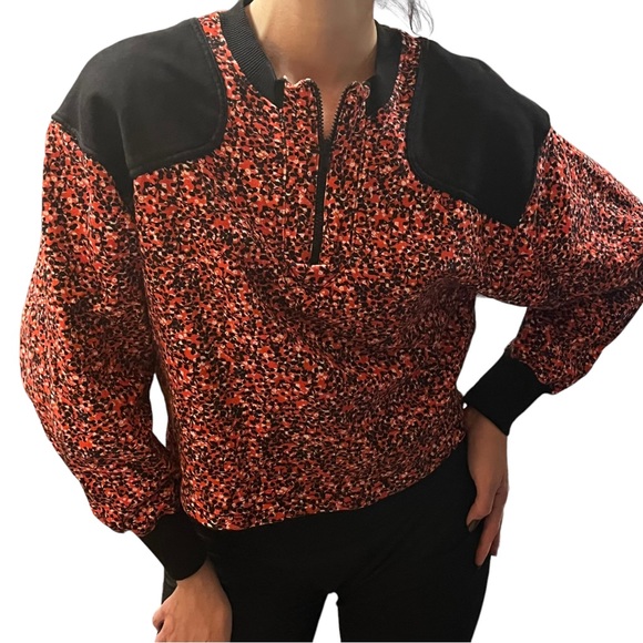 Women’s Rebecca Minkoff Red Floral Sara Sweatshirt pullover SZ XS - Picture 12 of 16